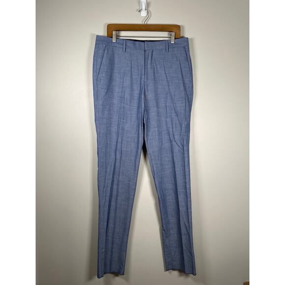 Bonobos Other - Bonobos Weekday Warrior Dress Pants Athletic Fit Size 33 Unhemmed Blue Cotton